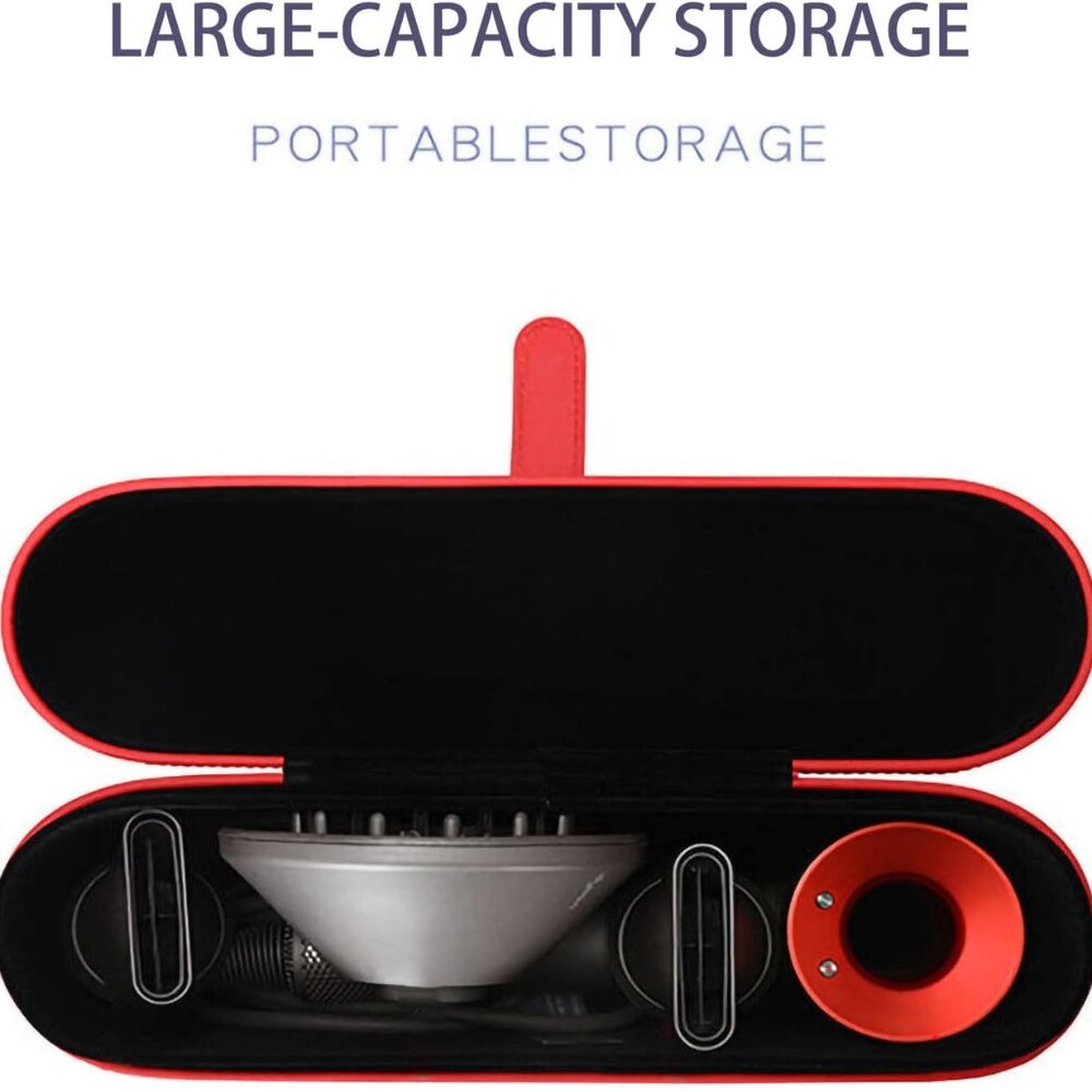 NEW Authentic Dyson Supersonic Hair Dryer Storage Case Red Leather Box CASE ONLY - Picture 5 of 16